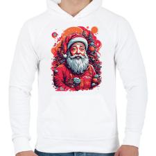 PRINTFASHION Télapó - Férfi kapucnis pulóver - Fehér férfi pulóver, kardigán