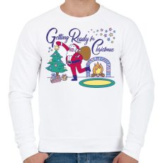 PRINTFASHION Télapó - Férfi pulóver - Fehér