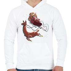 PRINTFASHION Télapó lámával - Férfi kapucnis pulóver - Fehér