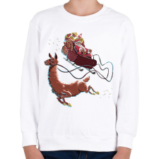 PRINTFASHION Télapó lámával - Gyerek pulóver - Fehér gyerek pulóver, kardigán