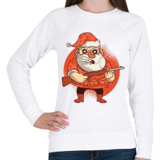 PRINTFASHION Télapó puskával - Női pulóver - Fehér