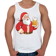 PRINTFASHION Télapó sörrel - Férfi atléta - Fehér atléta, trikó