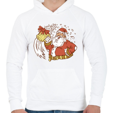 PRINTFASHION Télapó sörrel - Férfi kapucnis pulóver - Fehér