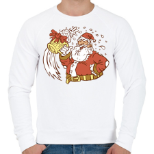 PRINTFASHION Télapó sörrel - Férfi pulóver - Fehér férfi pulóver, kardigán