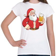 PRINTFASHION Télapó sörrel - Női póló - Fehér női póló