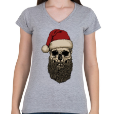 PRINTFASHION Télapó szakálla - Női V-nyakú póló - Sport szürke női póló