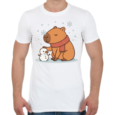 PRINTFASHION Téli kapibara - Férfi póló - Fehér férfi póló