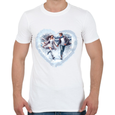 PRINTFASHION Téli szerelem - Férfi póló - Fehér