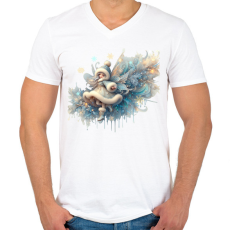 PRINTFASHION Téltündér - Férfi V-nyakú póló - Fehér
