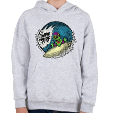 PRINTFASHION Temple of Surf - Gyerek kapucnis pulóver - Sport szürke