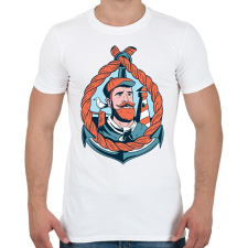 PRINTFASHION Tengerész - Férfi póló - Fehér férfi póló