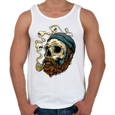 PRINTFASHION Tengerész koponya - Férfi atléta - Fehér atléta, trikó