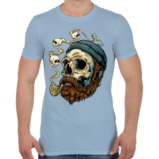 PRINTFASHION Tengerész koponya - Férfi póló - Világoskék férfi póló