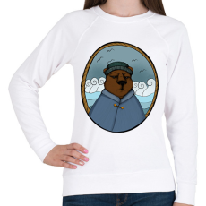 PRINTFASHION Tengerész medve - Női pulóver - Fehér