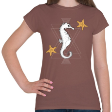 PRINTFASHION Tengeri csikó - Női póló - Mogyoróbarna