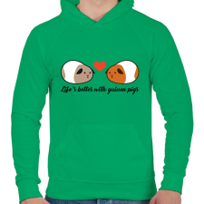 PRINTFASHION Tengerimalac szeretet - Férfi kapucnis pulóver - Zöld férfi pulóver, kardigán