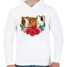 PRINTFASHION Tengerimalacok virággal - Férfi kapucnis pulóver - Fehér férfi pulóver, kardigán