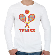 PRINTFASHION Tenisz - 3D - Férfi hosszú ujjú póló - Fehér férfi póló