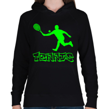 PRINTFASHION tenisz - Női kapucnis pulóver - Fekete női pulóver, kardigán