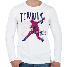 PRINTFASHION Tenisz sport - tennis - Férfi hosszú ujjú póló - Fehér