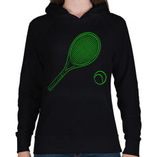 PRINTFASHION Tennis - Női kapucnis pulóver - Fekete