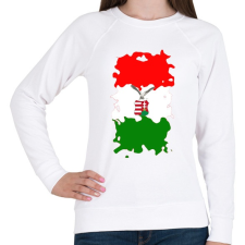 PRINTFASHION Tépett magyar zászló turulos címerrel - Női pulóver - Fehér női pulóver, kardigán