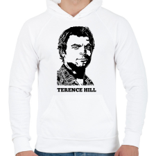 PRINTFASHION terence hill - Férfi kapucnis pulóver - Fehér férfi pulóver, kardigán