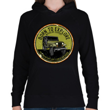 PRINTFASHION Terepjáró - Női kapucnis pulóver - Fekete női pulóver, kardigán