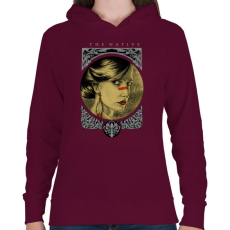 PRINTFASHION Természetesség - Női kapucnis pulóver - Bordó