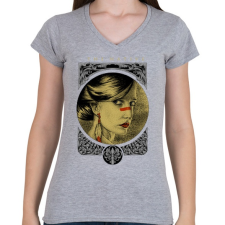 PRINTFASHION Természetesség - Női V-nyakú póló - Sport szürke női póló