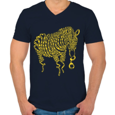 PRINTFASHION Természetkárosítás - Férfi V-nyakú póló - Sötétkék