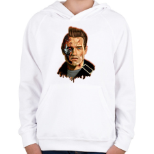 PRINTFASHION Terminator - Arnold - Gyerek kapucnis pulóver - Fehér gyerek pulóver, kardigán