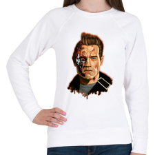 PRINTFASHION Terminator - Arnold - Női pulóver - Fehér női pulóver, kardigán