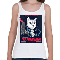 PRINTFASHION Terminátor cica - Női atléta - Fehér