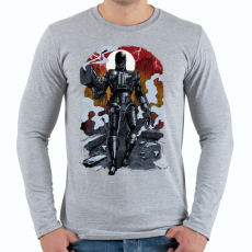 PRINTFASHION Terminátor - Férfi hosszú ujjú póló - Sport szürke