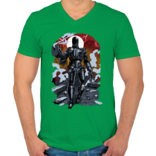PRINTFASHION Terminátor - Férfi V-nyakú póló - Zöld férfi póló