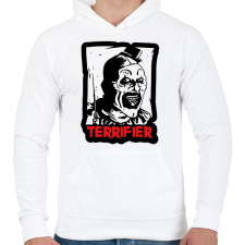 PRINTFASHION Terrifier bohóc - Férfi kapucnis pulóver - Fehér férfi pulóver, kardigán