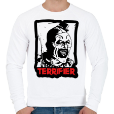 PRINTFASHION Terrifier bohóc - Férfi pulóver - Fehér férfi pulóver, kardigán