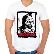 PRINTFASHION Terrifier bohóc - Férfi V-nyakú póló - Fehér
