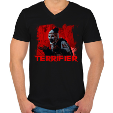 PRINTFASHION terrifier - Férfi V-nyakú póló - Fekete