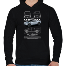 PRINTFASHION TESLA CYBERTRUCK - Férfi kapucnis pulóver - Fekete férfi pulóver, kardigán