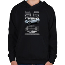PRINTFASHION TESLA CYBERTRUCK - Gyerek kapucnis pulóver - Fekete gyerek pulóver, kardigán