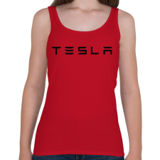 PRINTFASHION TESLA felirat - Női atléta - Cseresznyepiros női trikó