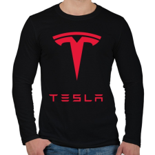 PRINTFASHION Tesla - Férfi hosszú ujjú póló - Fekete férfi póló