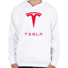 PRINTFASHION Tesla - Gyerek kapucnis pulóver - Fehér
