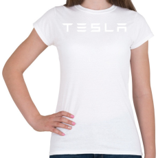 PRINTFASHION Tesla logo - Női póló - Fehér