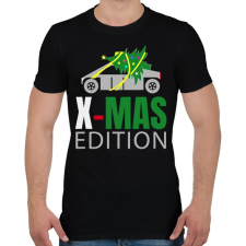 PRINTFASHION Tesla x-mas - Férfi póló - Fekete férfi póló