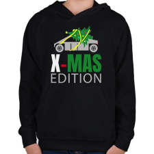 PRINTFASHION Tesla x-mas - Gyerek kapucnis pulóver - Fekete gyerek pulóver, kardigán