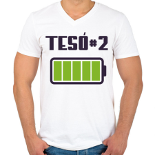 PRINTFASHION Tesó #2 - Férfi V-nyakú póló - Fehér férfi póló