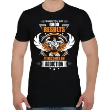 PRINTFASHION Test építés - Férfi póló - Fekete férfi póló